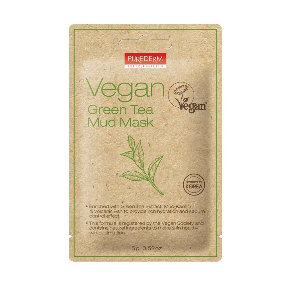 Purederm Vegan Green Tea Mud Mask: Masker Alami untuk Kulit Sehat